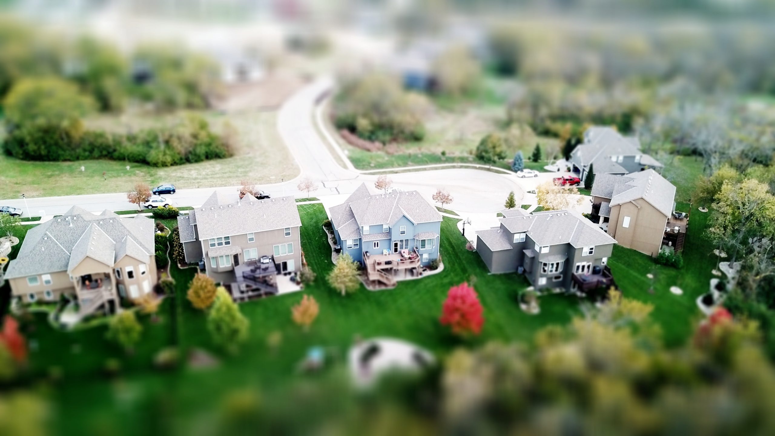 aerial view homes